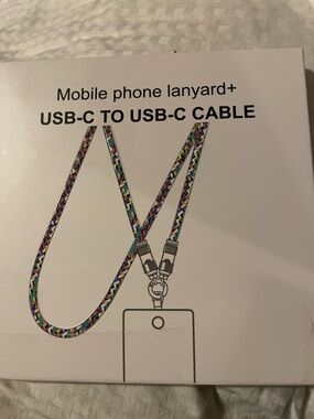 Braided Multicolor USB-C to USB-C Phone Lanyard